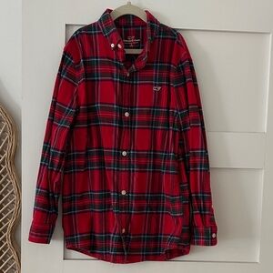 Vineyard Vines Red and Green Plaid Button Down Shirt